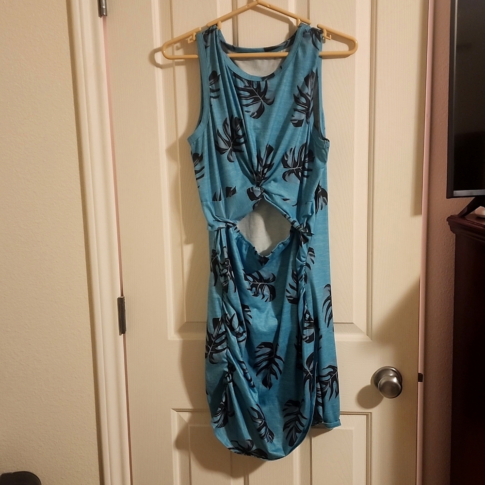 XL Tropical Turquoise Dress